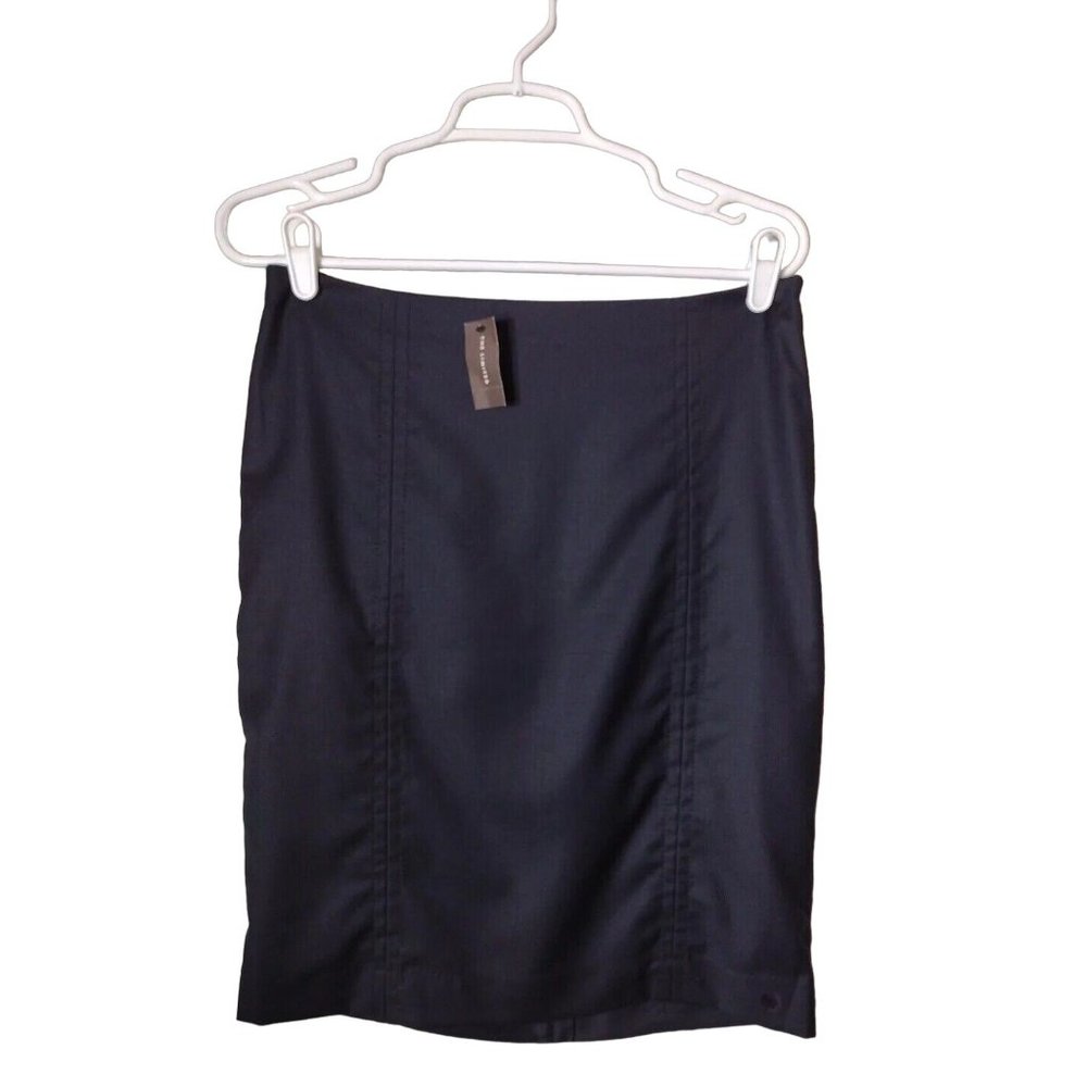 The Limited Skirt Womens 6 Pencil Lined Lightweight Navy Blue